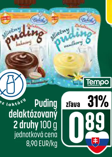 Puding delaktózovaný 2 druhy