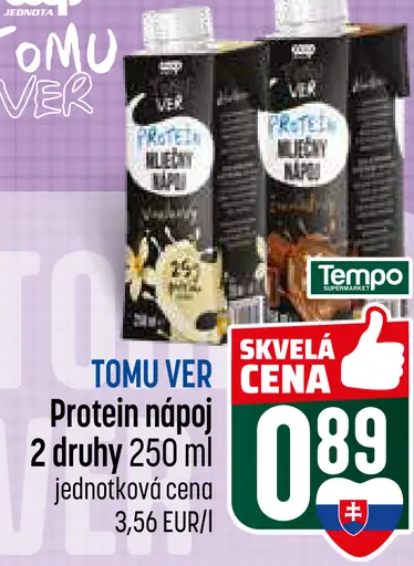 TOMU VER proteín nápoj 2 druhy