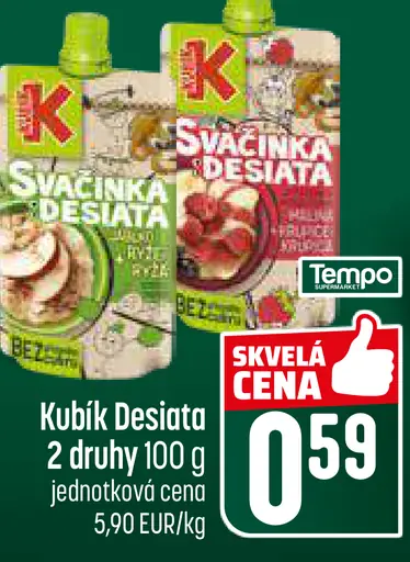 Kubík Desiata ovocné pyré 2 druhy