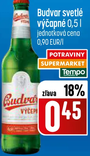 Budvar Výčepní svetlé výčapné pivo plechovka