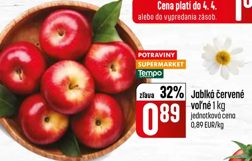 Jablká červené voľné