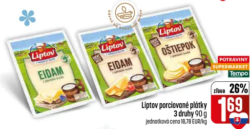 Liptov Eidam - porciované plátky údené