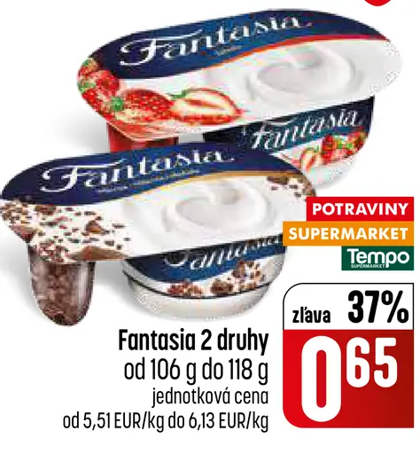 Fantasia jogurtový dezert rôzne príchute