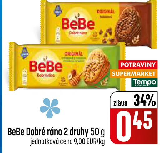 Bebe Dobré ráno sušienky rôzne druhy