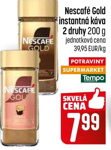 Nescafé Gold instantná káva 2 druhy
