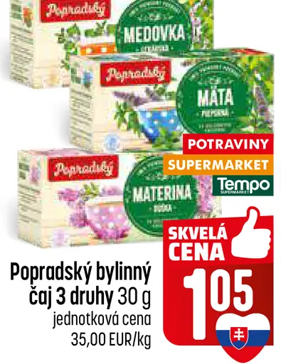 Popradský bylinný čaj 2 druhy