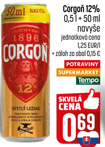 Corgoň 12% svetlý ležiak plechovka
