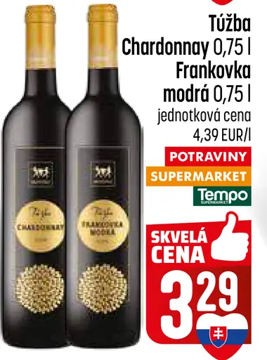 Tužba Chardonnay Frankovka víno