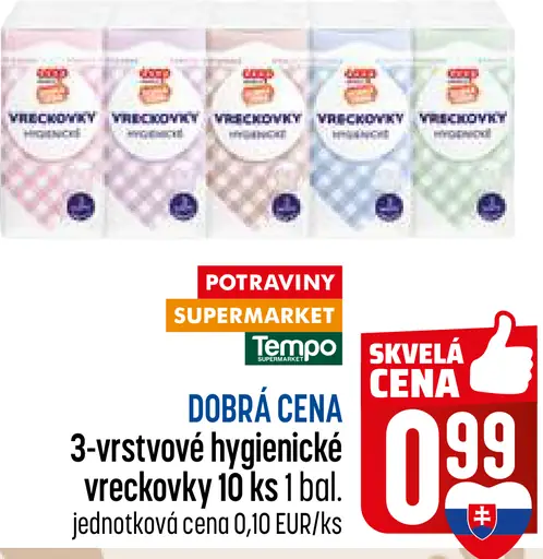 Vreckovky 3-vrstvové hygienické
