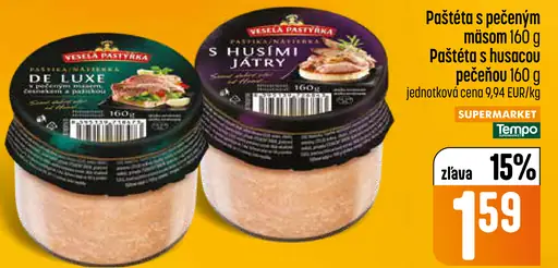 Veselá paštika De Luxe paštéta s pečeným mäsom