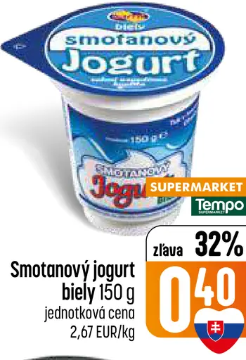 Smotanový jogurt biely