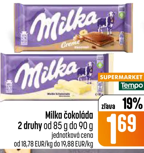 Milka čokoláda Creme