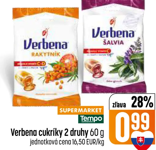 Verbena cukríky rakytník