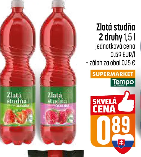 Zlatá studňa nealkoholický nápoj 2 druhy