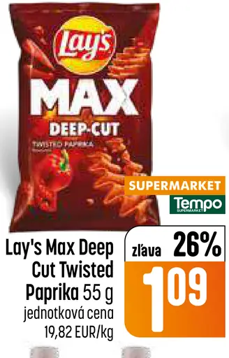 Lay's Max Deep Cut Twisted Paprika chipsy
