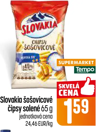 Slovakia šošovicové chipsy s príchuťou smotany