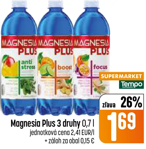 Magnesia Plus minerálna voda viac druhov