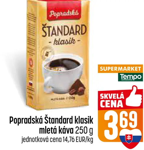 Popradská Štandard klasik mletá káva