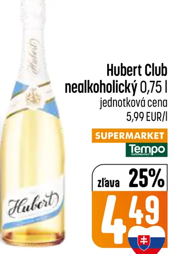 Hubert Club nealkoholický perlivý nápoj