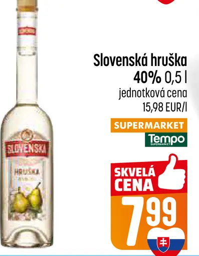 Slovenská hruška ovocný destilát 40 %