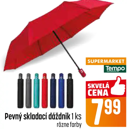 Pevný skladací dáždnik rôzne farby