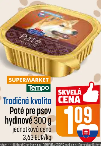 Tradičná kvalita Paté pre psov hydinové