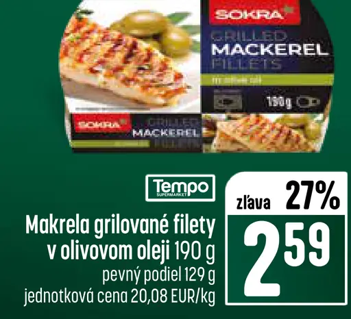 Sokra makrela grilované filety v olivovom oleji