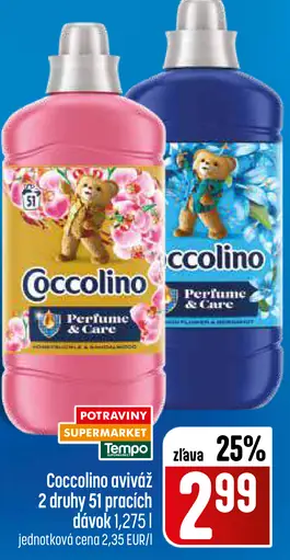 Coccolino aviváž rôzne druhy