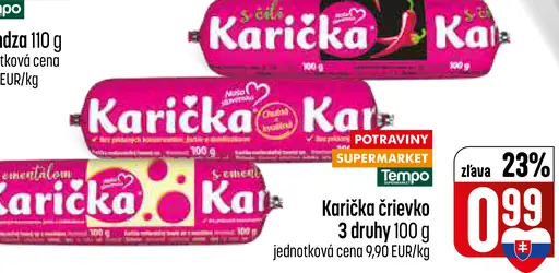 Karicka črievko 3 druhy