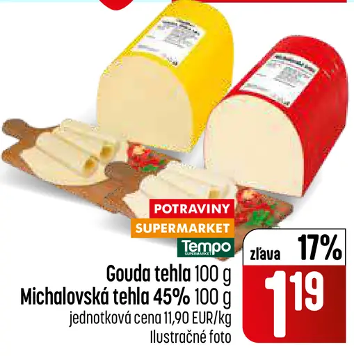 COOP Jednota Michalovský tehla syr 45 % tuku