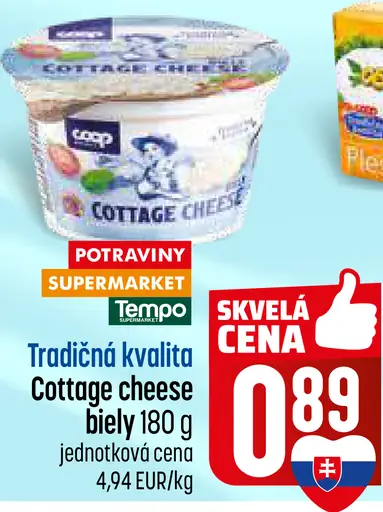 COOP Jednota Tradičná kvalita cottage cheese biely