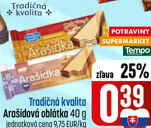 Tradičná kvalita Arašídová oblátka