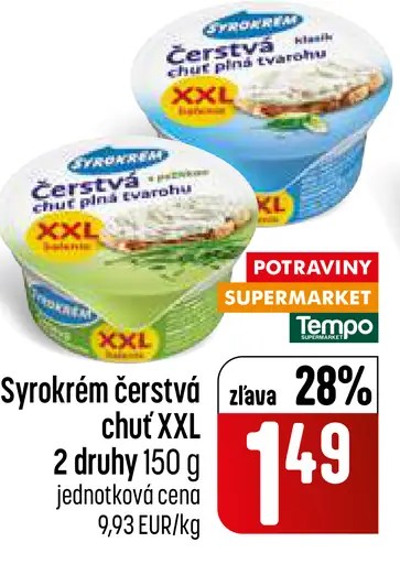 Syrokrém čerstvá chuť XXL