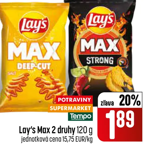 Lay's MAX Deep-Cut zemiakové lupienky