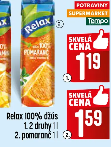 Relax 100% pomarančový džús