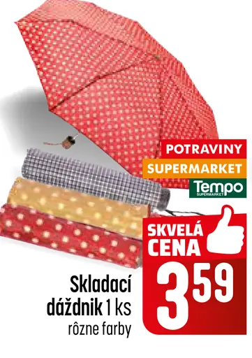 Pevný skladací dáždnik rôzne farby