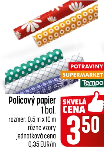 Policový papier rôzne vzory