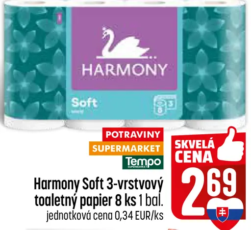 Harmony Soft 3-vrstvový toaletný papier