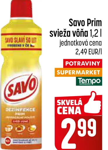 Savo Prim dezinfekčný čistič svieža vôňa