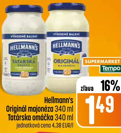 Hellmann’s Original majonéza a Tatárska omáčka
