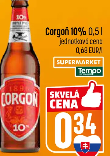 Corgoň pivo 10% plechovka