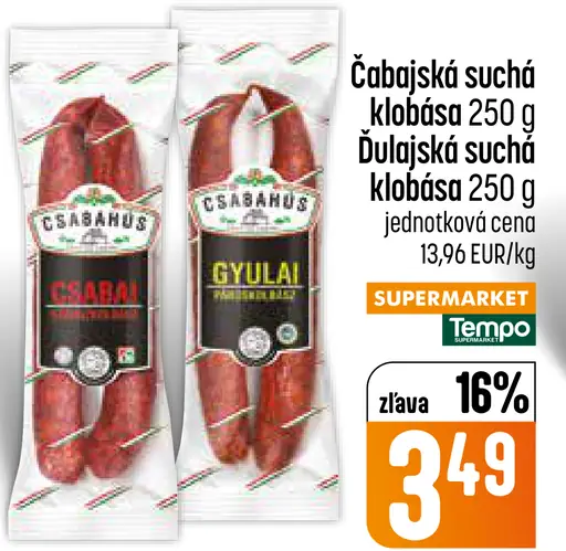 Csabahús Čabajská suchá klobása