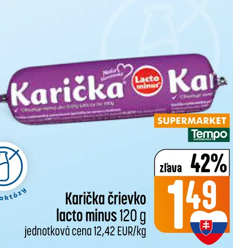 Karička črievko lacto minus tavený syr