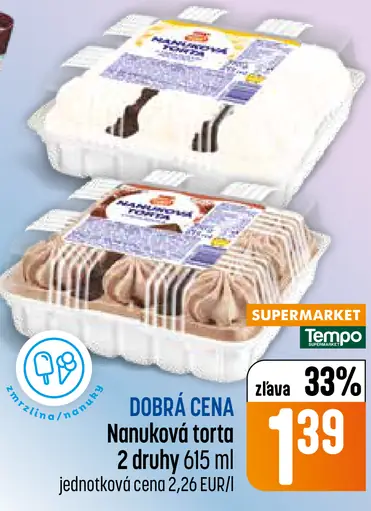 Nanuková torta mrazený dezert rôzne druhy