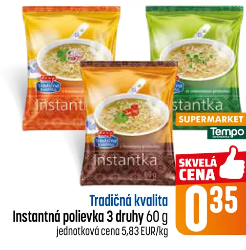 Tradičná kvalita instantná polievka