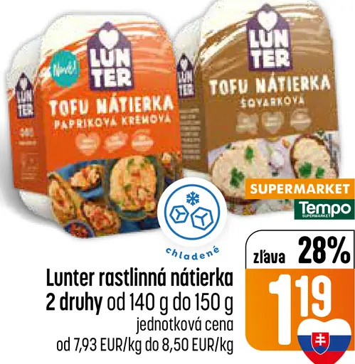 Lunter rastlinná nátierka tofu nátierka