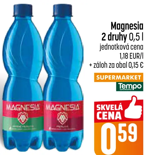 Magnesia Prírodná minerálna voda neperlivá