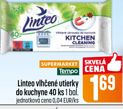 Linteo vlhčené utierky do kuchyne
