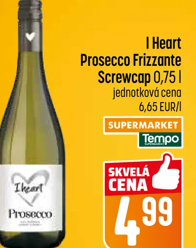 I Heart Prosecco Frizzante víno Screwcap