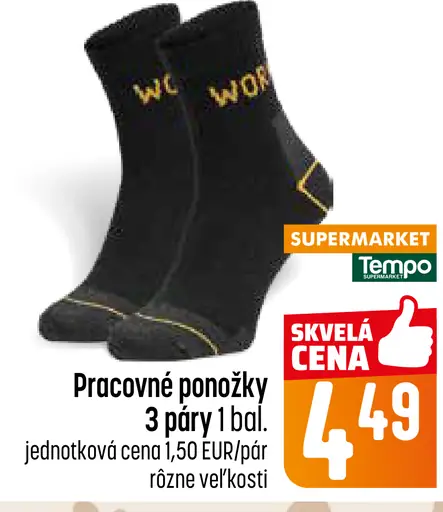 Pracovné ponožky rôzne veľkosti